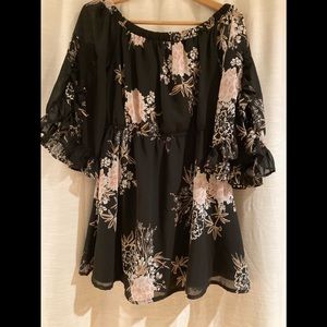 Black/White/Pink Floral Dress